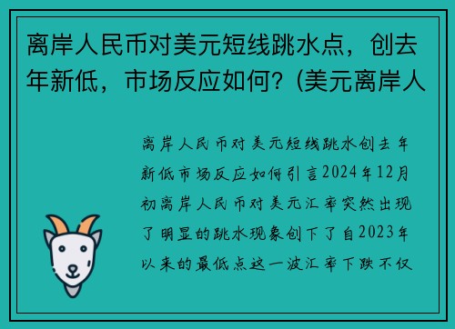 离岸人民币对美元短线跳水点，创去年新低，市场反应如何？(美元离岸人民币大跌意味着什么)